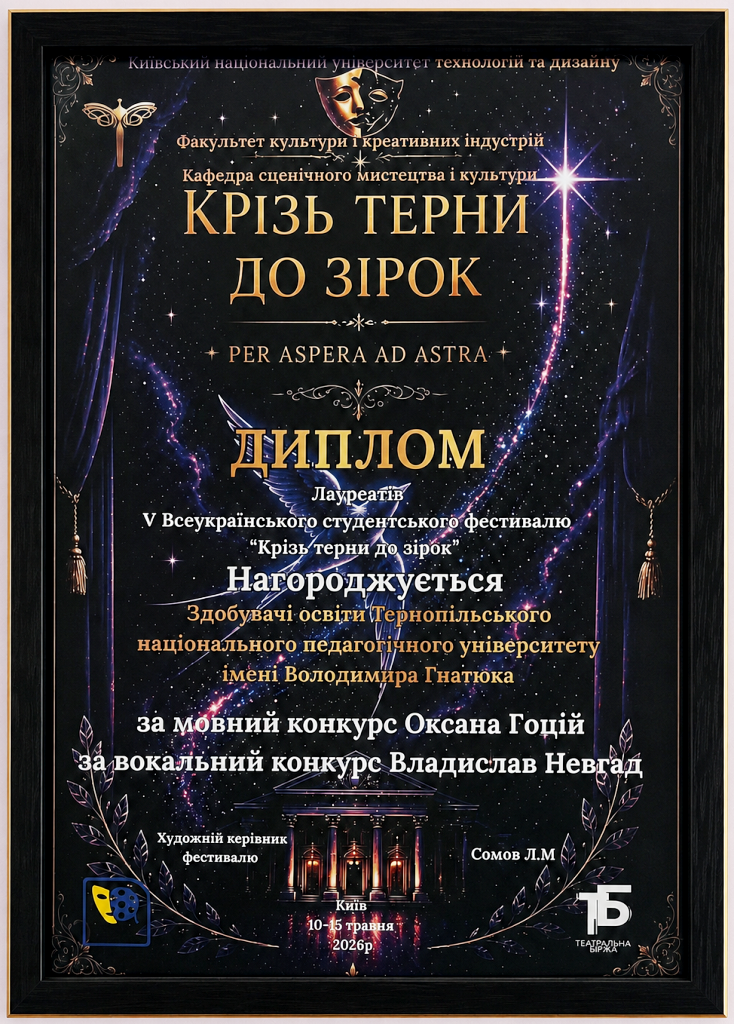 диплом Лауреатів конкурсу